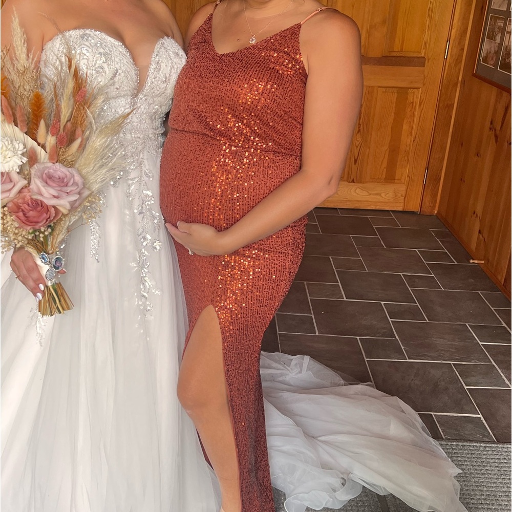 Bella & Bloom rust sequin dress